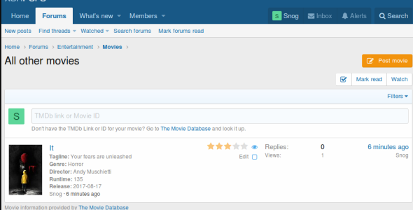 TMDb Movie Thread Starter for XenForo 2.2.0 Beta 19 Download