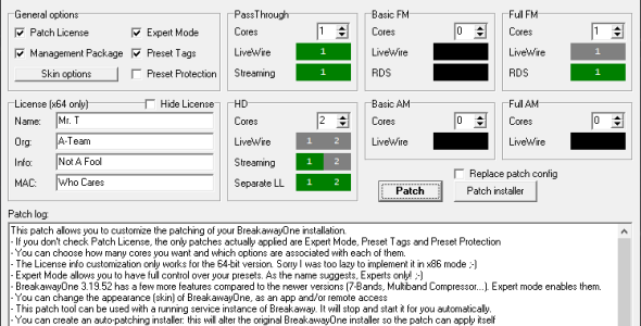 BreakawayOne Universal Patcher (and 3.19.52 with advanced features)